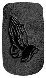 DAROYAL-516-BK-SH-BK Black Praying Hands Shimmer Black Background